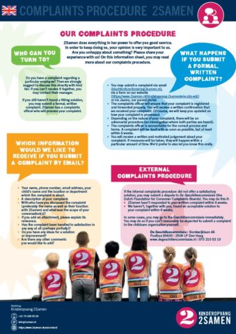 Infosheet Complaints procedure 2022 Childcare 2samen