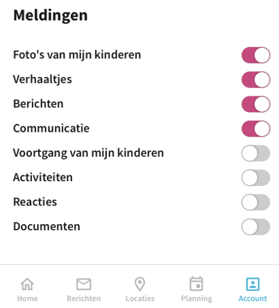 Kinderopvang 2samen Jaamo ouderapp mijn profiel push notificaties web